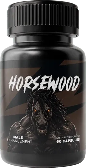 Black HORSEWOOD bottle with a horse illustration, Male Enhancement, 60 capsules